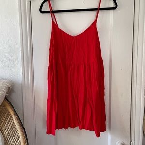 Red Spaghetti Strap Swimsuit Cover-up or Summer Dress